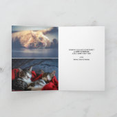 メオイ・クリスおもしろいマス猫3フォトクリスマス カード (内部)