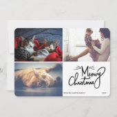 メオイ・クリユニークスマス猫おもしろい3枚写真 シーズンカード (正面)