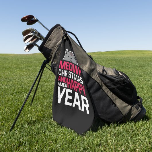 メオウィクリスマスと新年おめでとう ゴルフタオル (グリーン)