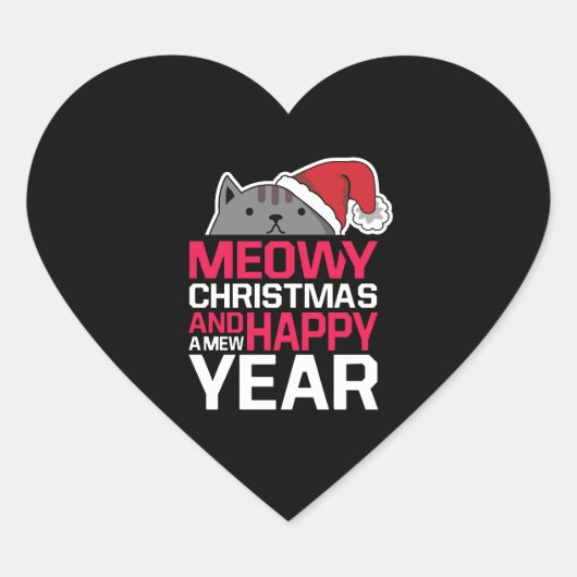 メオウィクリスマスと新年おめでとう ハートシール (正面)