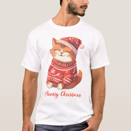 メオウィクリスマスのメンズTシャツにフェスティバル猫 Tシャツ