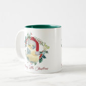 メオウィクリスマスの休日キャットサンタハマグカップ ツートーンマグカップ (正面左)