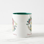 メオウィクリスマスの休日キャットサンタハマグカップ ツートーンマグカップ (中央)