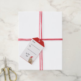 メオウィクリスマスサンタパーソナライズされたネコの名前 ギフトタグ