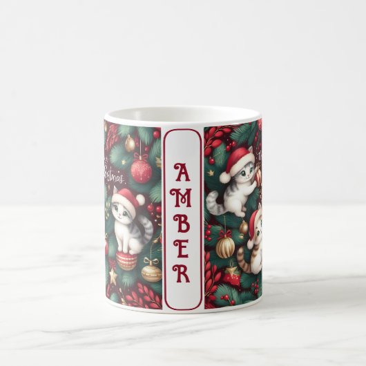 メオウィクリスマスパーソナライズされた- コーヒーマグカップ (中央)
