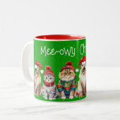 メオウィクリスマスフェスティバル猫オングリーングリッター ツートーンマグカップ (正面左)