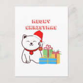 メオウィクリスマス!漫画キャットモークリスマスデザイン ポストカード (正面)