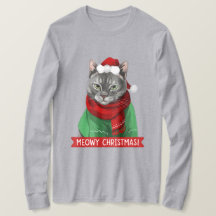 メオウィクリスマスTシャツ、メイベル・ザ・グレー虎猫