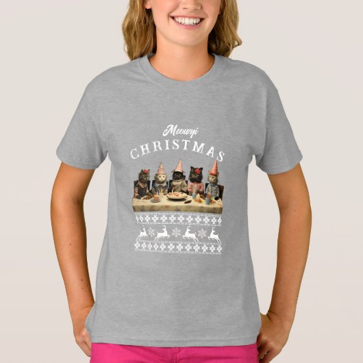 メオウィクリスマスTシャツ Tシャツ (正面)