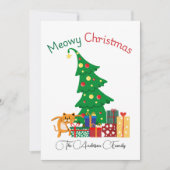 メオウィーいけなクリスマスおもしろい、ネコ、ユーモア シーズンカード (正面)