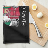 メオウィーのクリスマス猫クリスマスおもしろい猫好き キッチンタオル (四つ折り)
