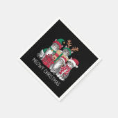 メオウィーのクリスマス猫クリスマスおもしろい猫好き スタンダードカクテルナプキン (角)