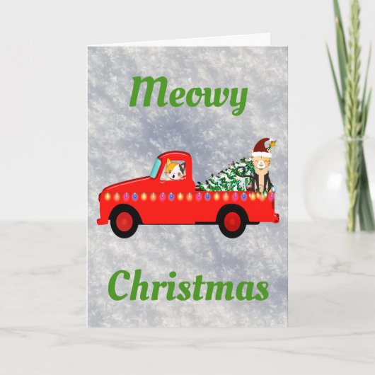 メオウィーカッコいいクリスマスかわいい猫 カード (正面)
