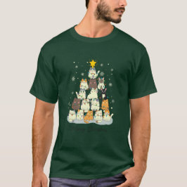 メオウィークリスマス - かわいいキャットツリー Tシャツ