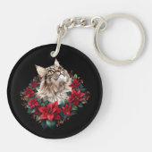 メオウィークリスマス メインクーン 猫 キーホルダー (裏面)