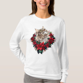 メオウィークリスマス メインクーン 猫 Tシャツ