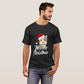 メオウィークリスマス - 猫と子猫のサンタクロース クリスマスギフトA Tシャツ (正面フル)