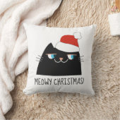 メオウィークリスマス 黒猫の枕 楽しい かわいい クッション (ブランケット)