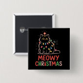 メオウィークリスマス Xmas ライト 黒猫 パジャマ 缶バッジ (正面&裏面)