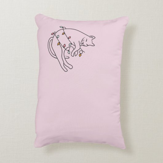 メオウィー名門私立校風のクリスマスピンク アクセントクッション (裏面(縦))