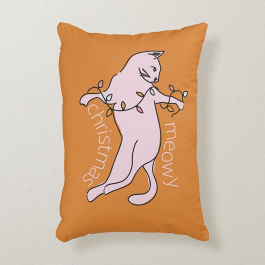 メオウィー名門私立校風のクリスマスピンク アクセントクッション (正面(垂直))