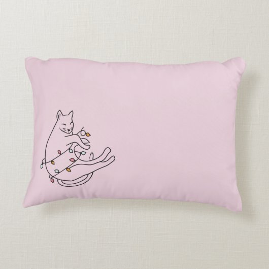 メオウィー名門私立校風のクリスマスピンク アクセントクッション (裏面)