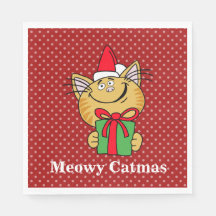 メオウィー・キャットマス クリスマス 猫 ペーパーナプキン