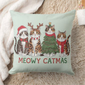 メオウィー・キャットマス 楽しいホリデーキャット - クリスマス デコレーション クッション (ブランケット)