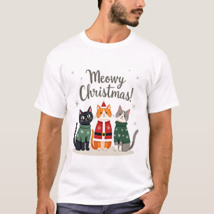 メオウィー クリスマス 楽しい 猫 クリスマス ホリデー クリスマス Xmas S Tシャツ