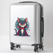 メオウキュラ 笑う 猫 ヴァンパイア ドラキュラ ハロウィン シール (スーツケース)