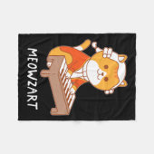 メオウザートキャットプンクリカルミュージックピアノおもしろい フリースブランケット (正面(横))