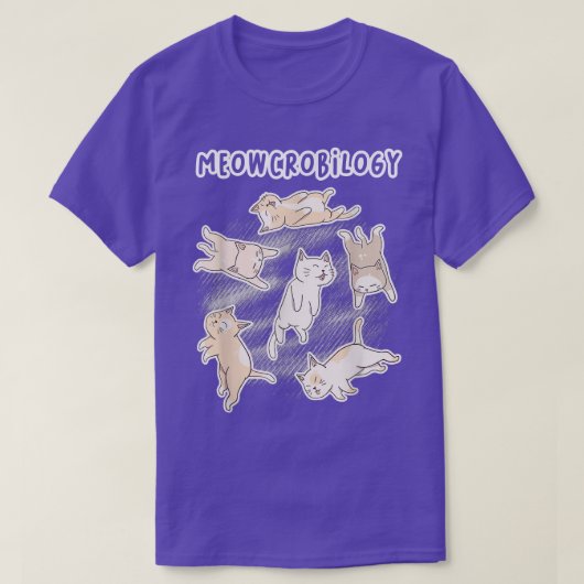 メオクロバイオロジー微生物学猫好き Tシャツ (デザイン正面)