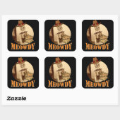 メオディテキサンキャットカウボーイシェリフパーソナライズされた スクエアシール (シート)