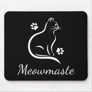 メオマストキャットヨガマウスパッドブラック マウスパッド