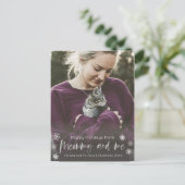 メオミーとミーの猫ママの写真オーバーレイホリデー ポストカード (スタンド正面)