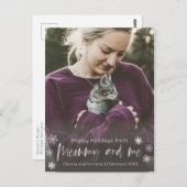 メオミーとミーの猫ママの写真オーバーレイホリデー ポストカード (正面/裏面)