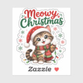 メオリークリスマス かわいい猫のホリデー シール (シート)