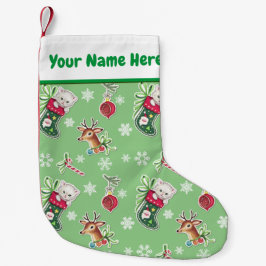 メオリークリスマス ハッピーなトナカイ スモールクリスマスストッキング