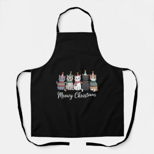 メオリークリスマス ハッピーキャットイヤー 猫好き サンタ エプロン