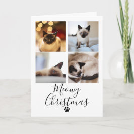 メオリー・クリスマス フォトコラージュ 猫のクリスマスカード 招待状