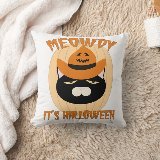 メオーディカウボーイ ネコ ハロウィン 楽しい クッション (ブランケット)
