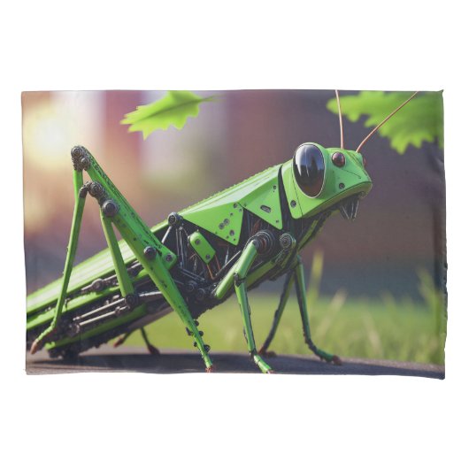 メカのバッタ 枕カバー (正面)