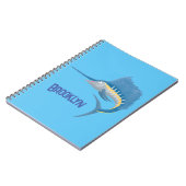 メカジキおもしろい漫画イラストレーション ノートブック (左側)