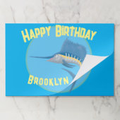 メカジキおもしろい漫画イラストレーション ペーパーパッド (折り畳み)