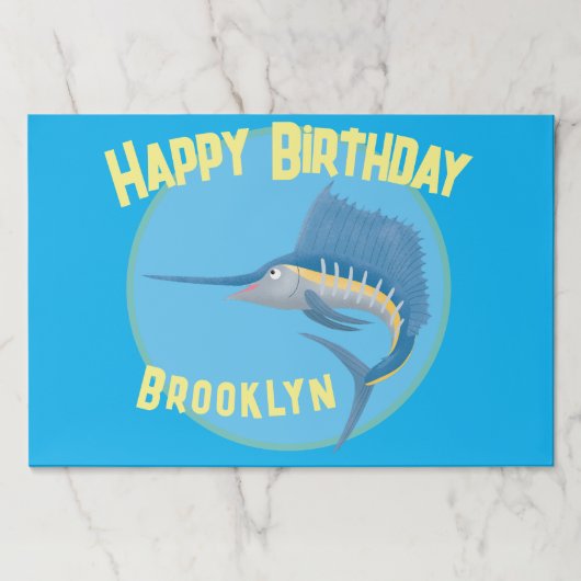 メカジキおもしろい漫画イラストレーション ペーパーパッド (正面)