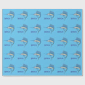 メカジキおもしろい漫画イラストレーション ラッピングペーパー (フラット)