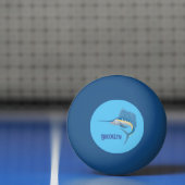 メカジキおもしろい漫画イラストレーション 卓球ボール (ネット)