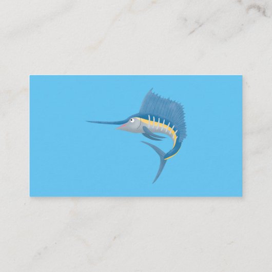 メカジキおもしろい漫画イラストレーション 名刺 (裏面)