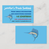 メカジキおもしろい漫画イラストレーション 名刺 (正面/裏面)