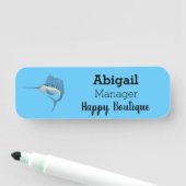 メカジキおもしろい漫画イラストレーション 名札 (インサイチュ)